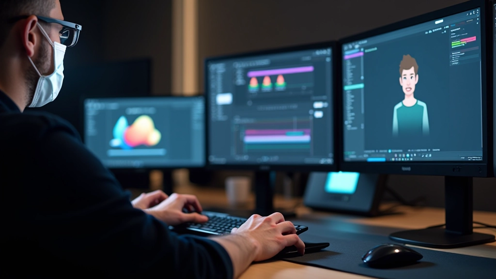 Designer travaillant sur des animations d'interface utilisateur avec des courbes de Bézier et des keyframes CSS sur un écran